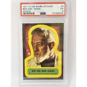 Star Wars 1977 Ben Obi-Wan Kenobi Sticker Card #9 PSA 5 CERT#61099220